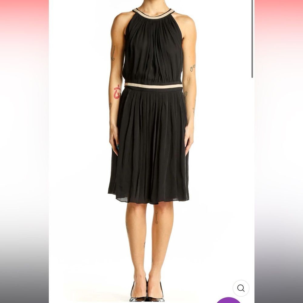 L'AGENCE Black Silk Halter Neck Cocktail Dress 8